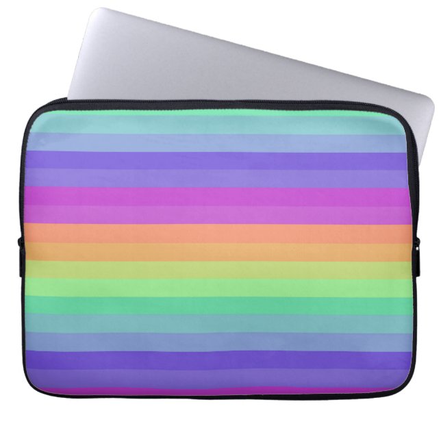 Bright Pastel Rainbow Rand Electronics Bag Laptop Fodral (Framsidan)