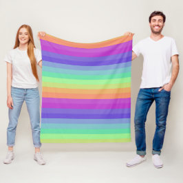 Bright Pastel Rainbow Rand Fleece Blanket