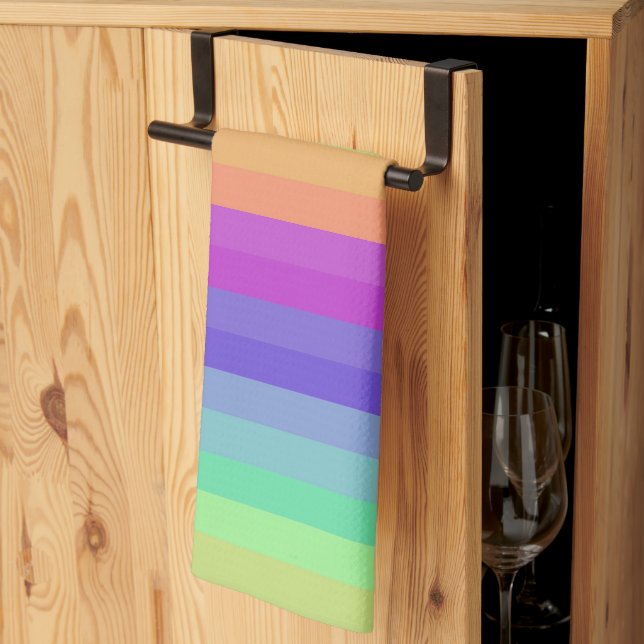 Bright Pastel Rainbow Rand Kitchen Towels Kökshandduk (Thirds Fold)