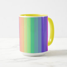 Bright Pastel Rainbow Rand Mugg
