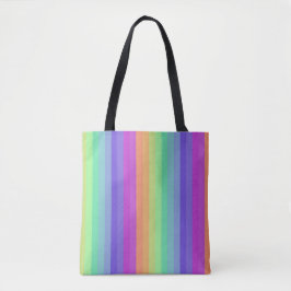 Bright Pastel Rainbow Rand Tote Tygkasse
