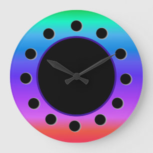 Bright Pastel Rainbow Stor Klocka