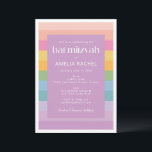 Bright Pastel Rand Rainbow Lila Bat mitzvah Inbjudningar<br><div class="desc">Bat mitzvah inbjudan till Bright Pastel Rand Rainbow Lila</div>