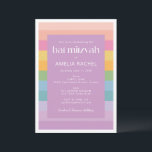 Bright Pastel Rand Rainbow Lila Bat mitzvah Inbjudningar<br><div class="desc">Bat mitzvah inbjudan till Bright Pastel Rand Rainbow Lila</div>
