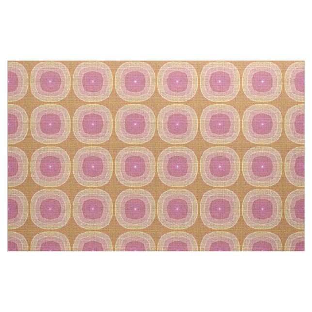 Bright Pastel Rosa Gult Ochre Bali Batik Mönster Tyg (Fat Quarter)