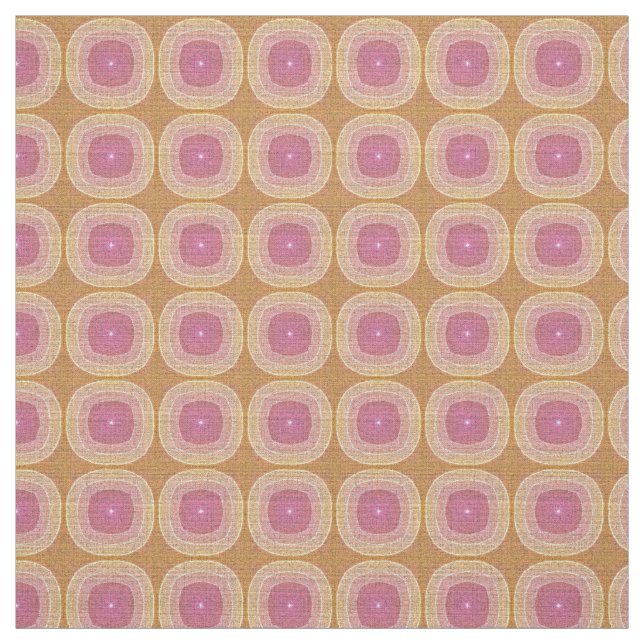 Bright Pastel Rosa Gult Ochre Bali Batik Mönster Tyg (Provkarta)