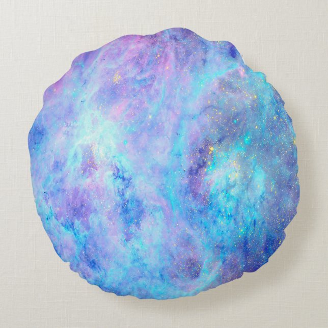 Bright Pastel Tarantula Nebula Round Pillow Rund Kudde (Baksidan)