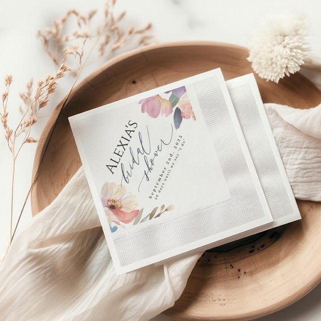 Bright Peony Shower Napkin Design Pappersservett (Skapare uppladdad)