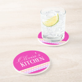 Bright Pink and Pola Dots Underlägg