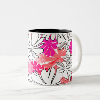  Bright Pink Floral Mug  Två-Tonad Mugg