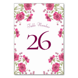 Bright Pink Rose Wedding Bordsnummer