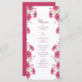 Bright Pink Rose Wedding Menus Meny