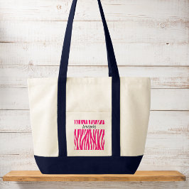 Bright Pink Wavy Animal Print Tote Tygkasse
