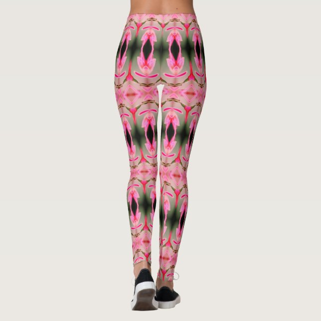 Bright Pinks and Forest Grönt Dam Leggings (Baksida)