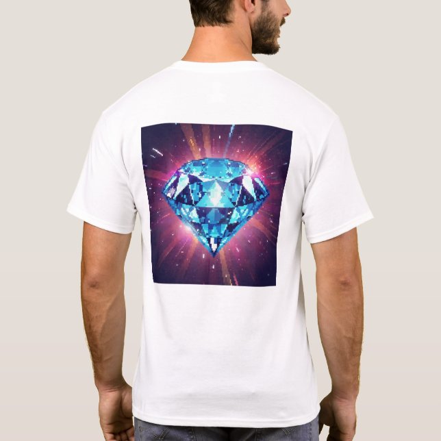 Bright Pixelated Diamond  T Shirt (Baksida)