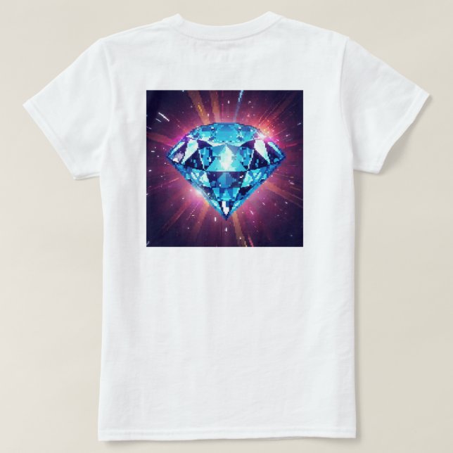 Bright Pixelated Diamond  T Shirt (Design baksida)
