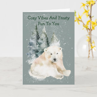 Bright Polar Play Winter Greeting Card Kort