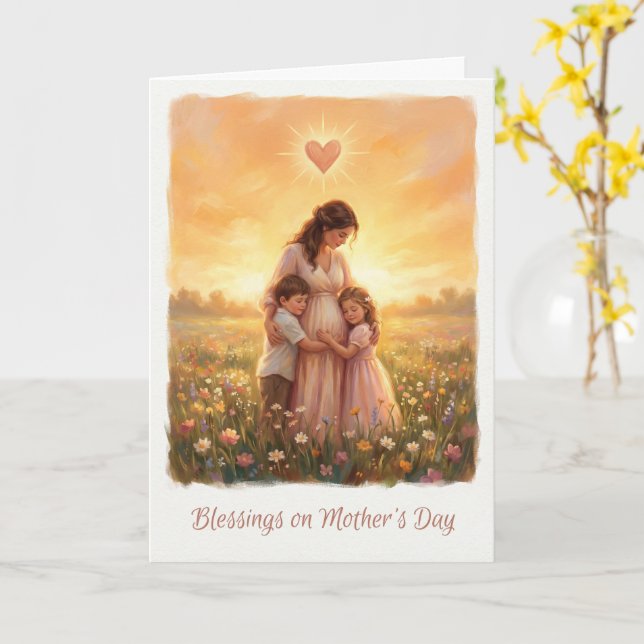 Bright Polestar Mother's Day Card Kort (Gul blomma)