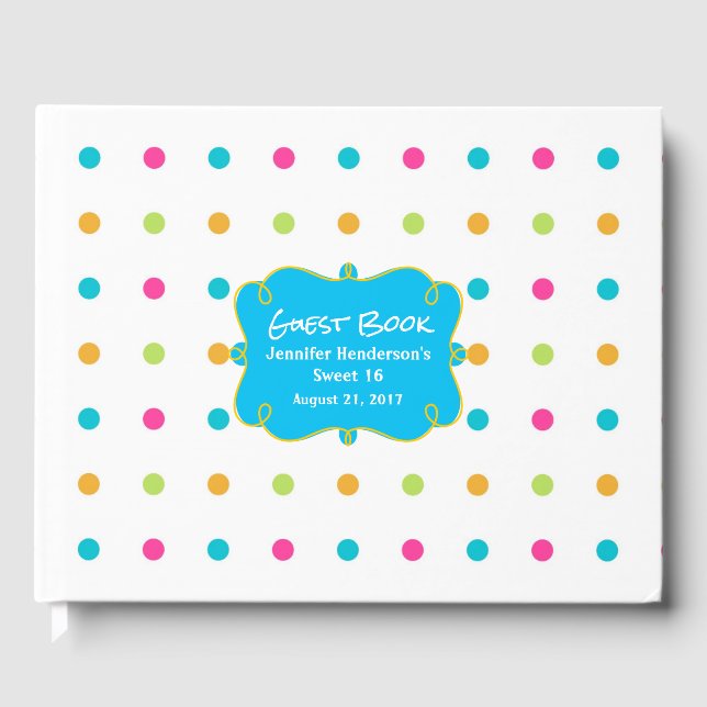 Bright Polka dots Special Occance Guest Bok (Framsida)