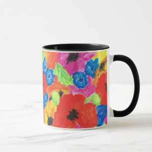 Bright Poppies och Cornblommor Ringer Mugg