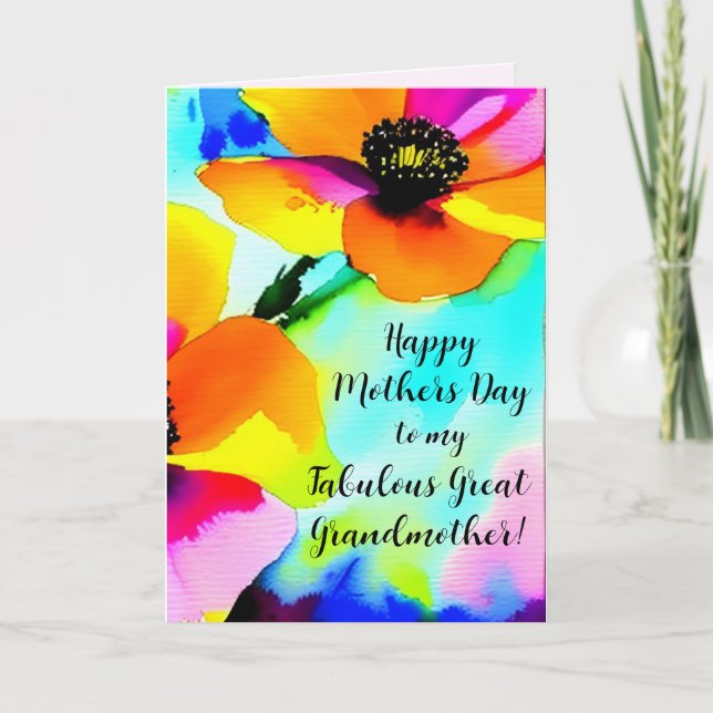 Bright Poppy Underbar Grandmor Anpassningsbar Mors Kort (Framsida)