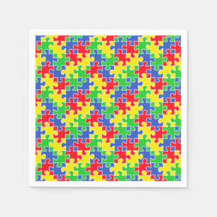 Bright Primär Färg Jigszawa Puzzle Delarare Pappersservett