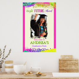 Bright Promising Future Ahead Graduation Party Poster