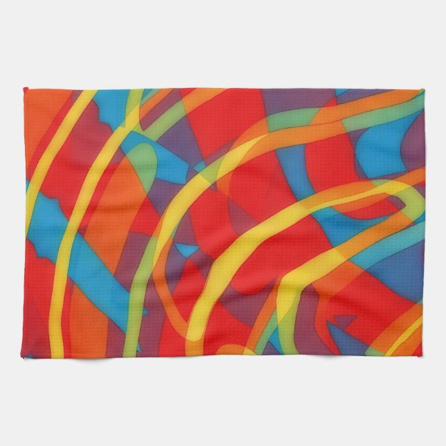 Bright Psychedelic Vibes Abstract Art Towel Kökshandduk (Horisontell)