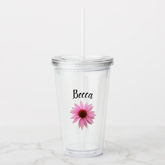 Bright Purple Coneflower Personalized Take Away Mugg (Framsida)