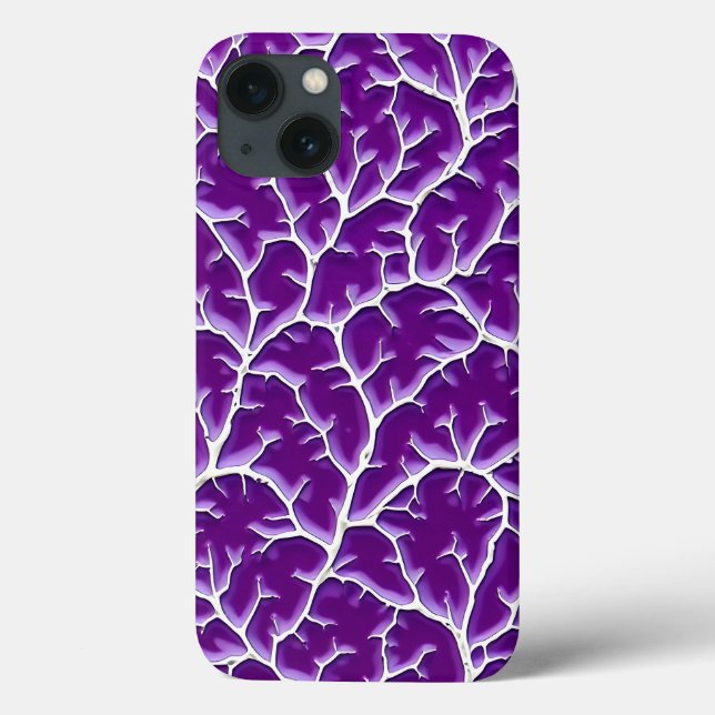 Bright Purple iPhone Case Organic Vein Style (Baksida)
