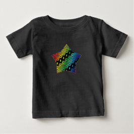 Bright Rainbow and Black Honeycomb Diamond star st T Shirt
