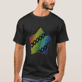 Bright Rainbow and Black Honeycomb Diamond star st T Shirt