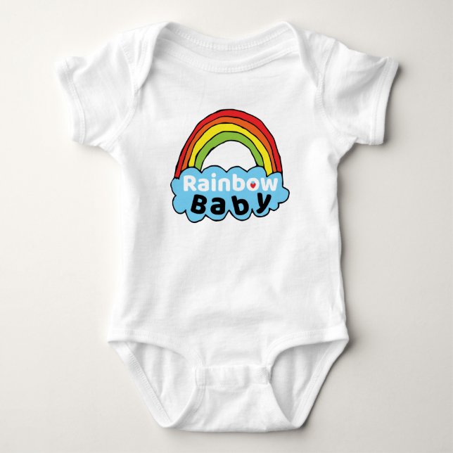 Bright Rainbow Baby Birth Blating Birth Miracle T Shirt (Framsida)