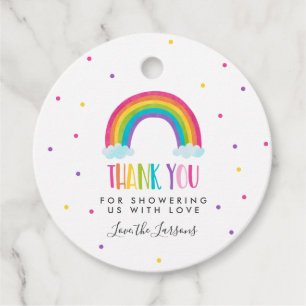 Bright Rainbow Baby Shower Gift Gåvor Etiketter