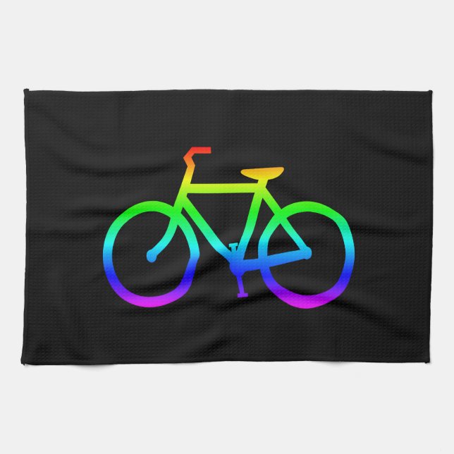 Bright Rainbow Bicycle Kökshandduk (Horisontell)