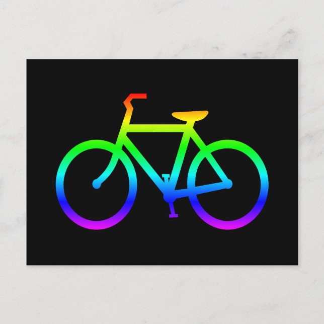 Bright Rainbow Bicycle Vykort (Framsida)