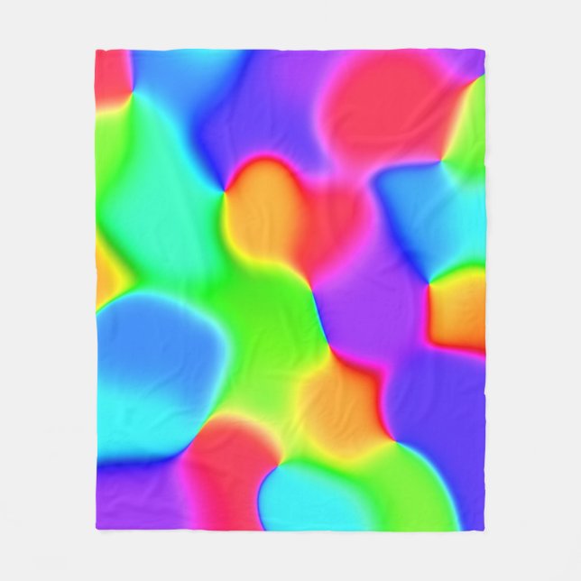 Bright Rainbow Blobs Fleecefilt (Framsidan)