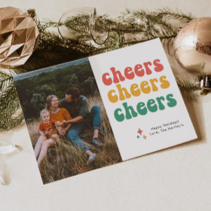 Bright Rainbow Cheers Multi Photo-julkort Julkort