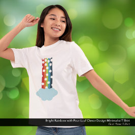 Bright Rainbow Four Löv Klöver minimalist T-Shirt