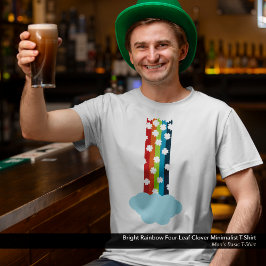 Bright Rainbow Four Löv Klöver minimalist T-Shirt