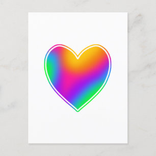 Bright Rainbow Heart Blank Vykort