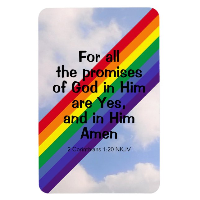 Bright Rainbow i Himlar inspirationsintuell Bible  Magnet (Vertikal)