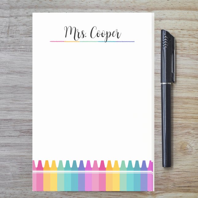 Bright Rainbow Kritor Preschool Teacher Post-it Block (Skapare uppladdad)