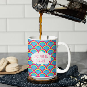 Bright Rainbow Mönster Cloud Kaffemugg