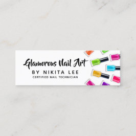 Bright Rainbow Nail Art Tech Salon Social Media Mini Visitkort