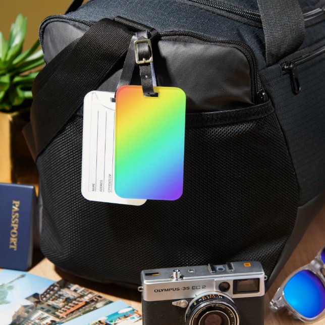 Bright Rainbow-övertoning Bagagebricka (Framsida & Baksida)