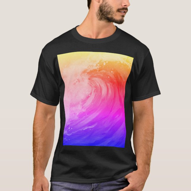 bright rainbow poster depicting a faint wave t shirt (Framsida)