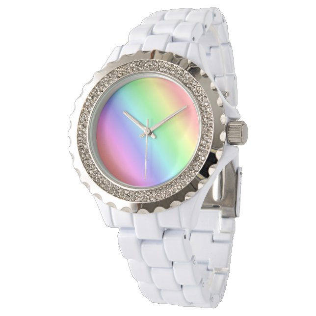 Bright Rainbow Rand Armbandsur (Vinklad)