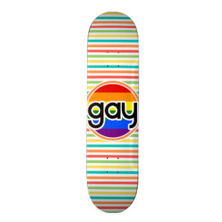 Bright Rainbow Rand, Gay Mini Skateboard Bräda 18,7 Cm