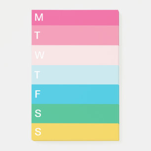 Bright Rainbow Rand Weekly to Do List Post-it Block